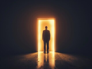 Obraz premium Man at entrance