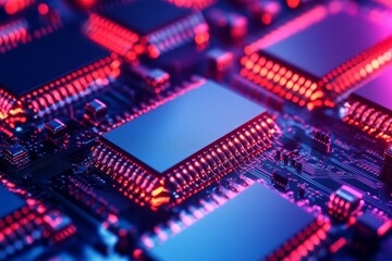 Obraz premium Detailed view of quantum computing memory units, with a focus on the magnetic storage cells and their quantum properties. High-resolution, detailed textures, crisp focus