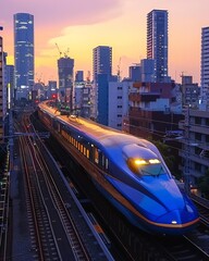 fast blue hour train