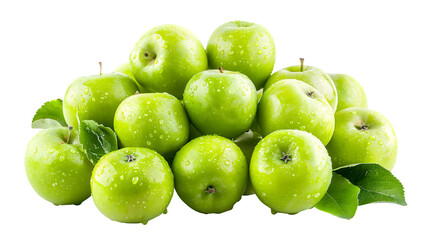 Obraz premium Green apples isolated on a transparent background, PNG