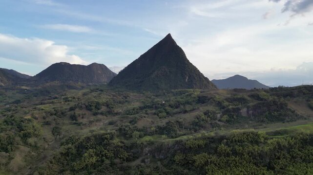 Stunning pyramid mountain peak of Cerro Tusa near Venecia Colombia