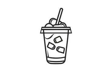 Iced coffee icon isolated on white background. Beautiful Iced coffee icon.