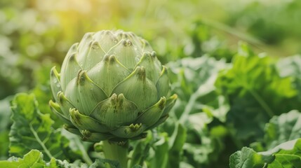 Obraz premium Cardoon explosion showcasing the large and artichokelike stalks