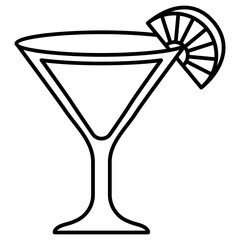 cocktail glass with lemon slice