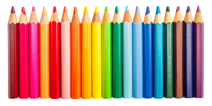 Color pencils on transparent background