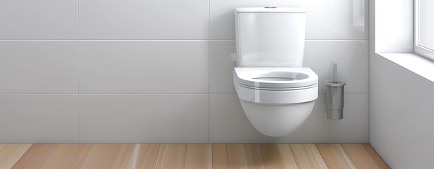 Realistic 4K semi close-up of a clean, modern toilet in a public restroom for World Toilet Day, more clarity with clear light and sharp focus, high detailed