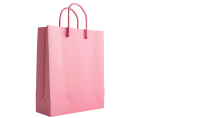 Shopping bag, pink bag on transparent background