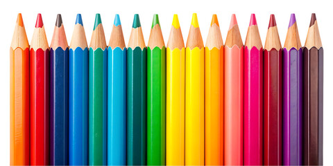 Color pencils on transparent background