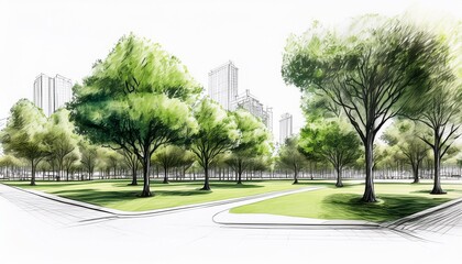 Green Haven: Empty City Park Sketch
