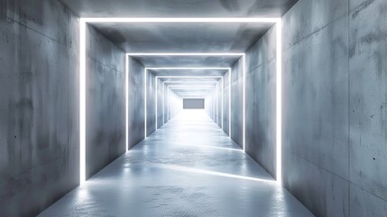 Corridor with Walls and Ceiling Converging Towards a Focal Escape Point