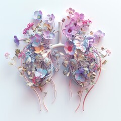 3D Illustration of Flower Kidney