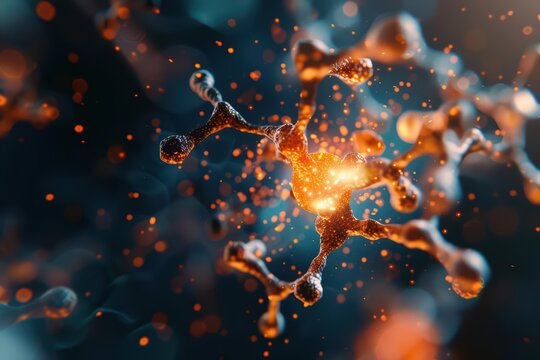 Structural biology explosion revealing the intricate details of biological macromolecules