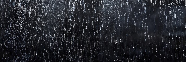 Rain on black isolated background, Texture of falling rain, Abstract drops concept overlay