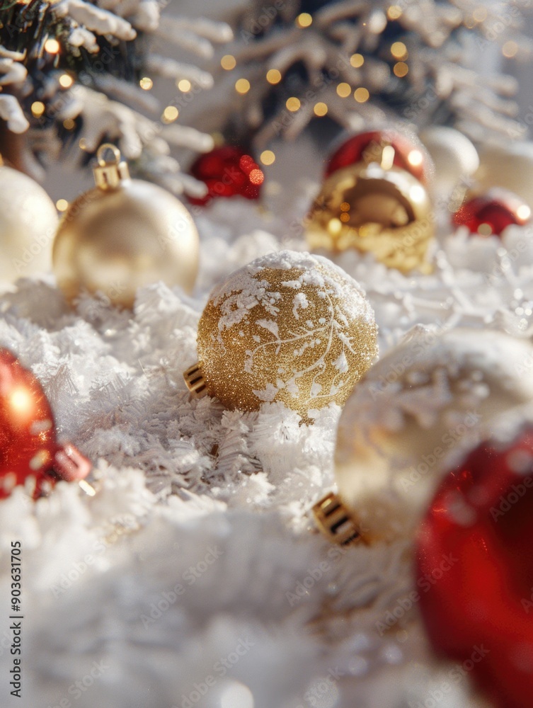 Poster Snow Ornaments Close Up