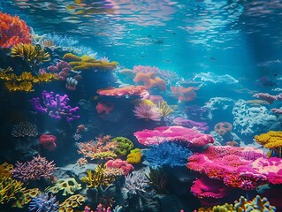 Vibrant Underwater Coral Reef Illustration