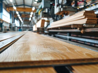 Wooden Table in Factory