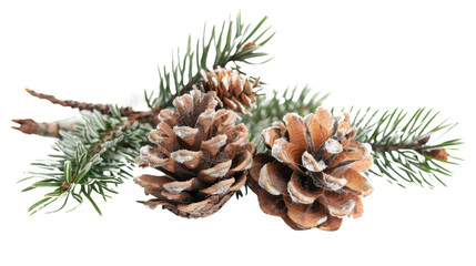 Christmas tree branches border garland on transparent background