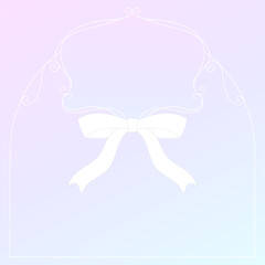 ガーリーな古い本の表紙風リボンスクエア背景♪