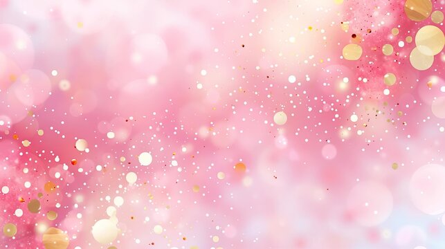 Radiant background, pink and gold blur lights, watercolor style