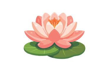 Colorful lotus icon isolated on white background.