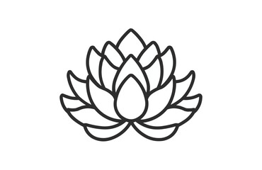 Lotus icon isolated on white background. Beautiful Lotus icon.