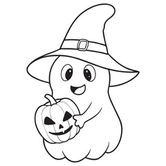 Halloween Coloring Page, Halloween Vector, Halloween Black and white,