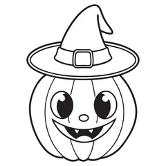 Halloween Coloring Page, Halloween Vector, Halloween Black and white,