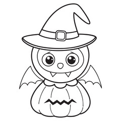 Halloween Coloring Page, Halloween Vector, Halloween Black and white,