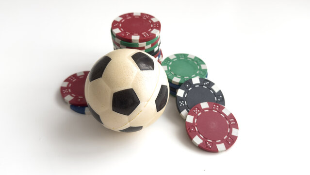 The casino chips isolated on white background