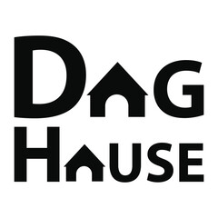 dog house logo icon in grey scale isolated on white background.