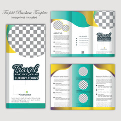 Travel And Turism Professional Modern Trifold Brochure Template