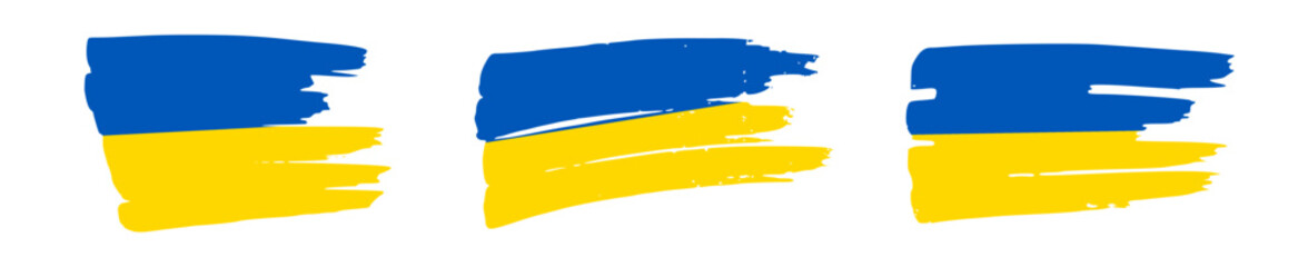 Set of Ukrainian national flags