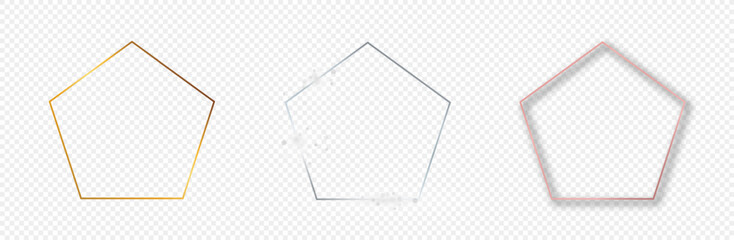 Set of three pentagon frames