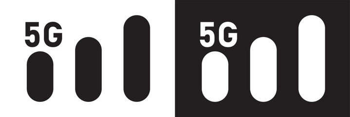 Mobile network icon set in flat isolated on white background, 4g connection vector illustration for web site or mobile app