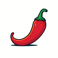 Vibrant cartoon red chili pepper