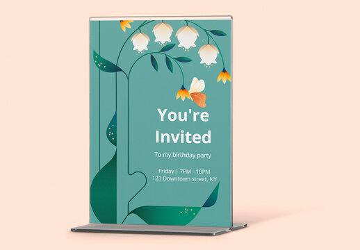 Acrylic Table Sign Mockup With Generative AI