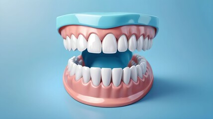 Obraz premium Jaws mockup on blue background.
