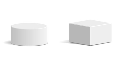 block and cylinder podium tube circle podium stage 3d Abstract minimal scene mockup products display, Stage showcase. Vector geometric forms