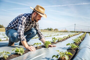 The concept of growing food. Fresh organic new potatoes. Planting and caring for potatoes.