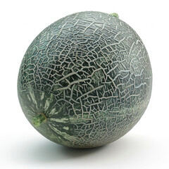 fresh melon with skin texture on a white background