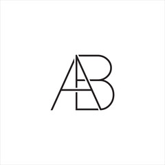 ab letter logo, a letter logo, b letter logo, minimal, modern, vector monogram, creative initial based AB logo and BA logo. Letter AB BA creative elegant monogram