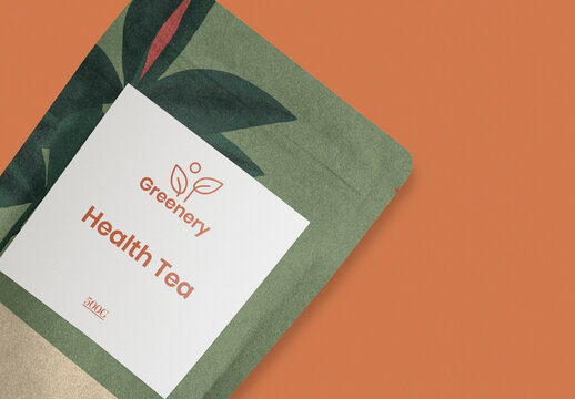 Branding Product Packaging Flatlay Paper Zip Bag Label Sticker Mockup With Generative AI