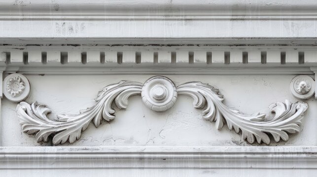 Close-up of decorative architectural detail on a rooftop parapet