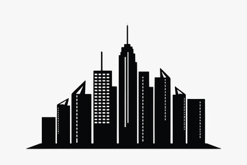 Obraz premium Modern urban cityscape silhouette illustration