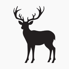 Obraz premium Elegant deer silhouette vector art