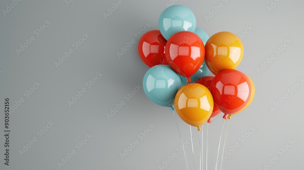 Sticker red and yellow balloons