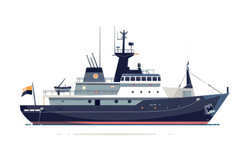 Fototapeta premium Modern research vessel illustration