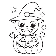 Halloween Coloring Pages for kids, Halloween Vector