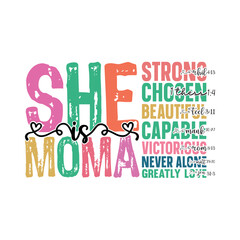 She is Mom Svg  Bundle, Blessed Mom Svg, She is Mama, Mom Life Png, Mother's Day Png, Mother's Day Svg , Retro Mama Quotes