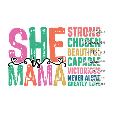 She is Mom Svg  Bundle, Blessed Mom Svg, She is Mama, Mom Life Png, Mother's Day Png, Mother's Day Svg , Retro Mama Quotes
